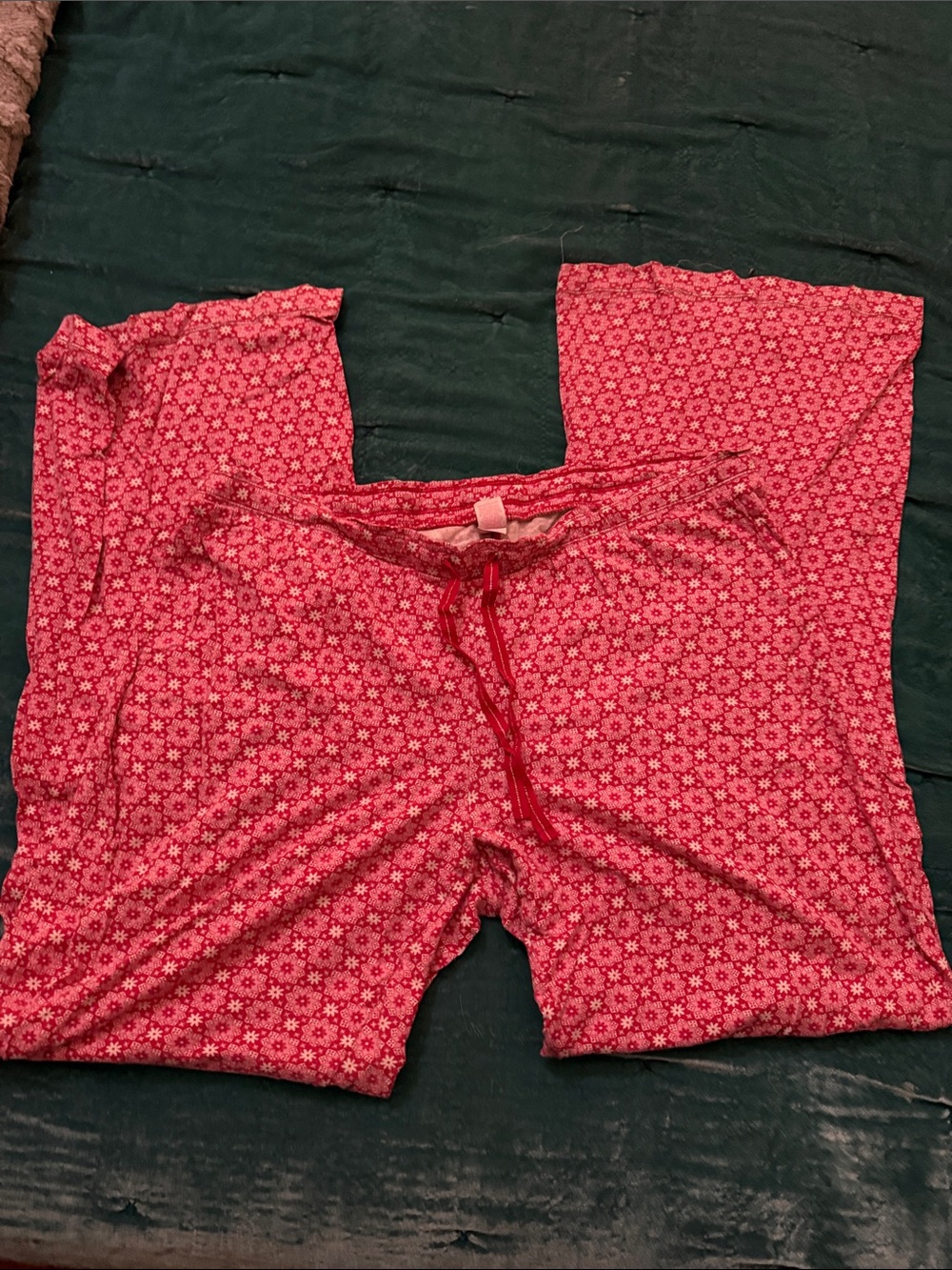 Victoria’s Secret Red and Pink Floral Pajama Pants